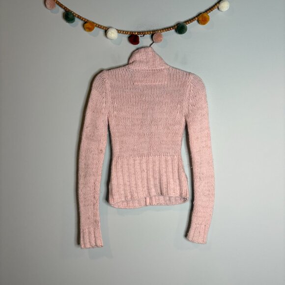 Y2K Nollie PacSun blush pink Angora blend zip up cardigan sweater - Picture 6 of 6